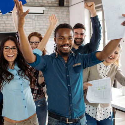 Group of happy employees